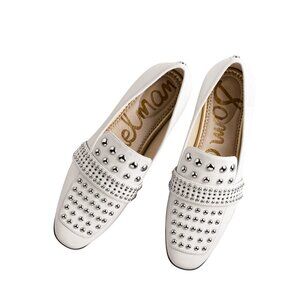 Sam Edelman Chesney Loafer in White Leather Size 7.5